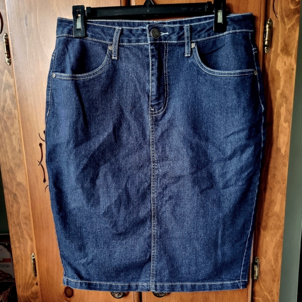 LEXI Jeans Dark Wash Blue Denim Skirt